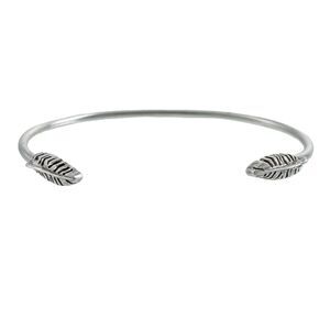 Alex and Ani Sterling Silver 925 Feather Tipped Cuff Bracelet 7.5"